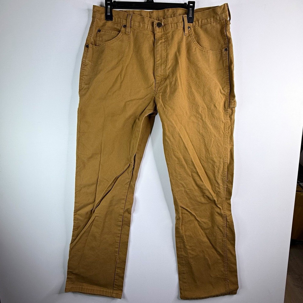 Dickies Men's Brown Canvas Cotton Utility Work Pants Size 36